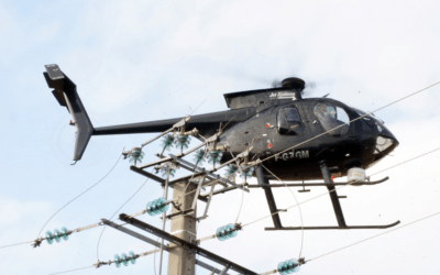 Survol par Hélicoptère « ENEDIS-JET SYSTEMS HELICOPTERES SERVICES » des lignes électriques Moyenne Tension.